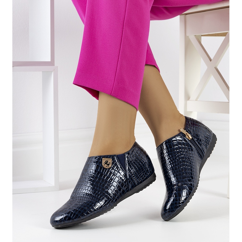 Navy blue lacquered Nelec shoes 1