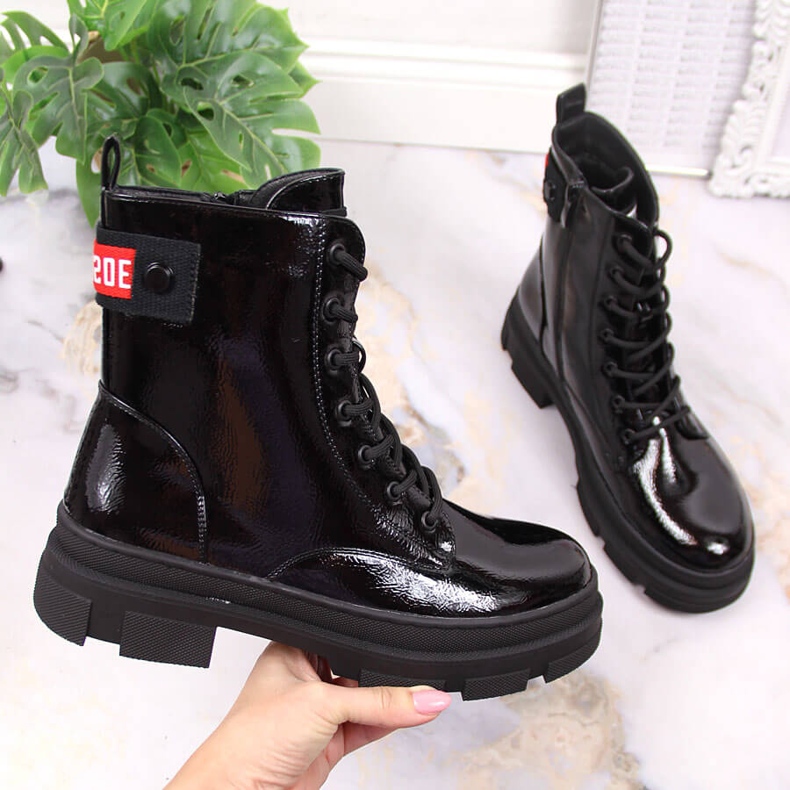 S.Barski Black patent leather boots by S. Bararski 1