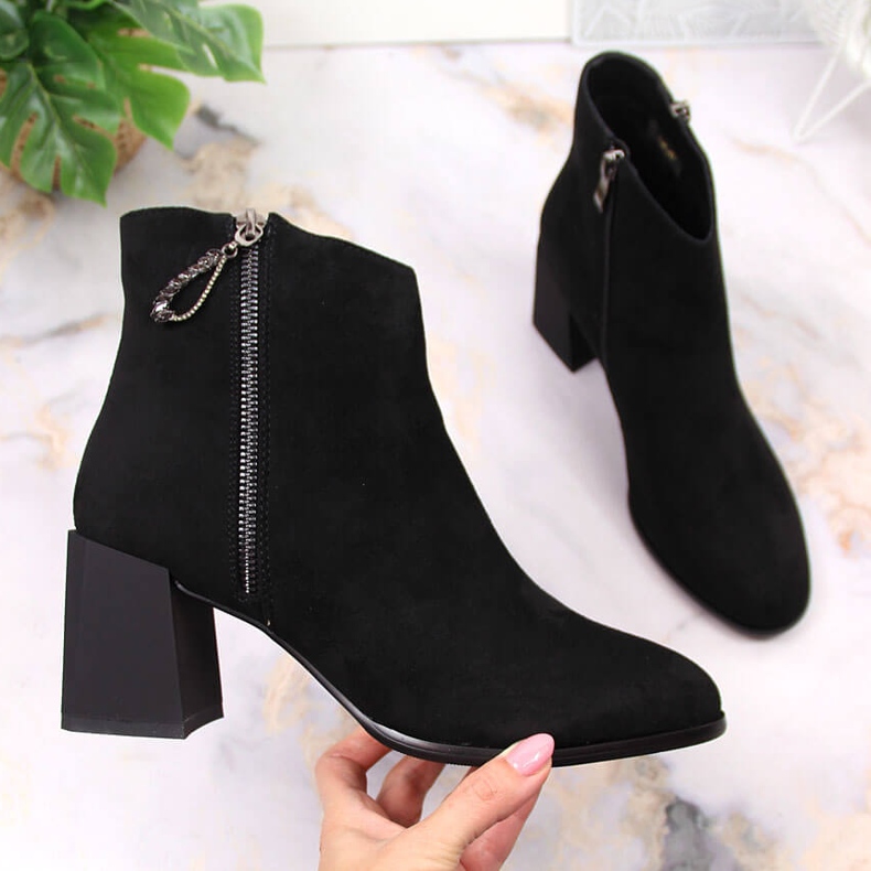 S.Barski Women's black suede ankle boots by S. Barski 1