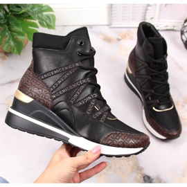 Women's black wedge sneakers Potocki 1