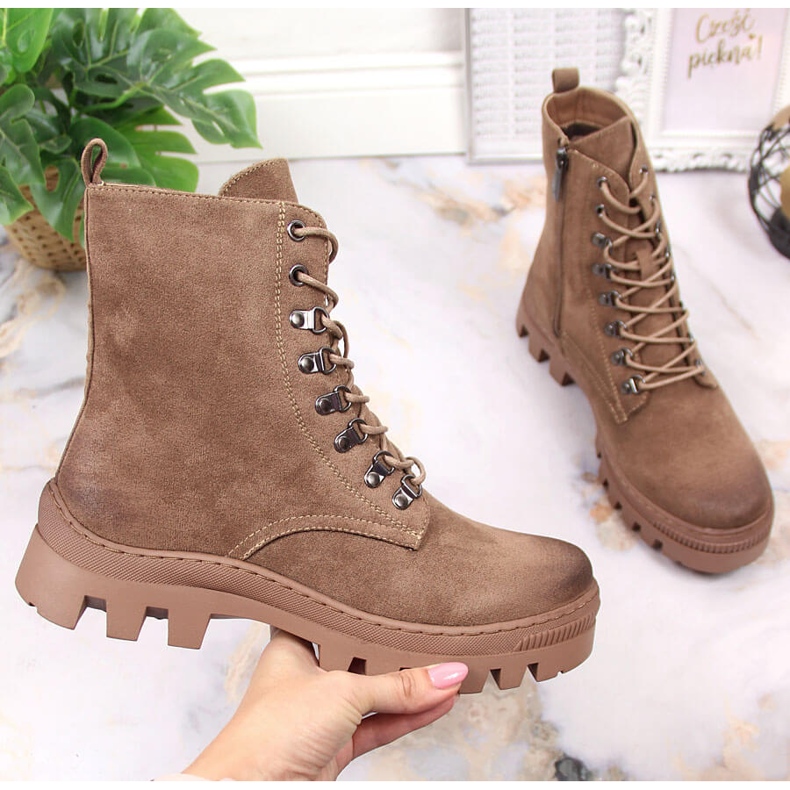 Women's boots, suede brown boots Potocki 1