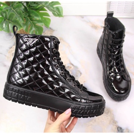 Black leather quilted women's insulated boots Filippo PAW369 2
