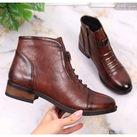 Brown flat-heeled boots Sabatina SAB118 1
