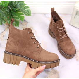 Women's padded workers on a brown suede platform by Sergio Leone 1