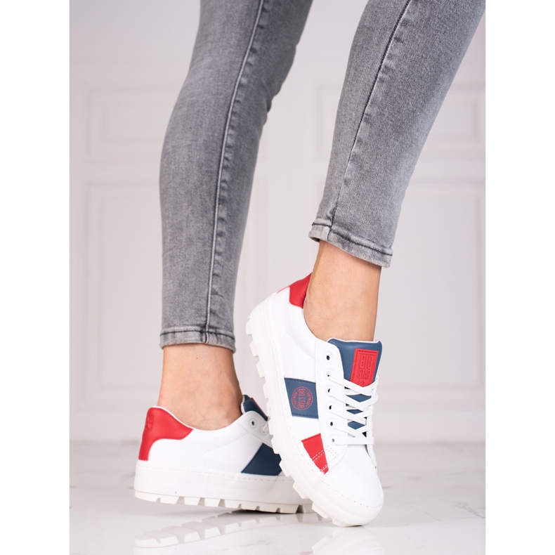 Women's Big Star sneakers KK274041 white red navy blue 1 Women's Big Star sneakers KK274041 white red navy blue 1