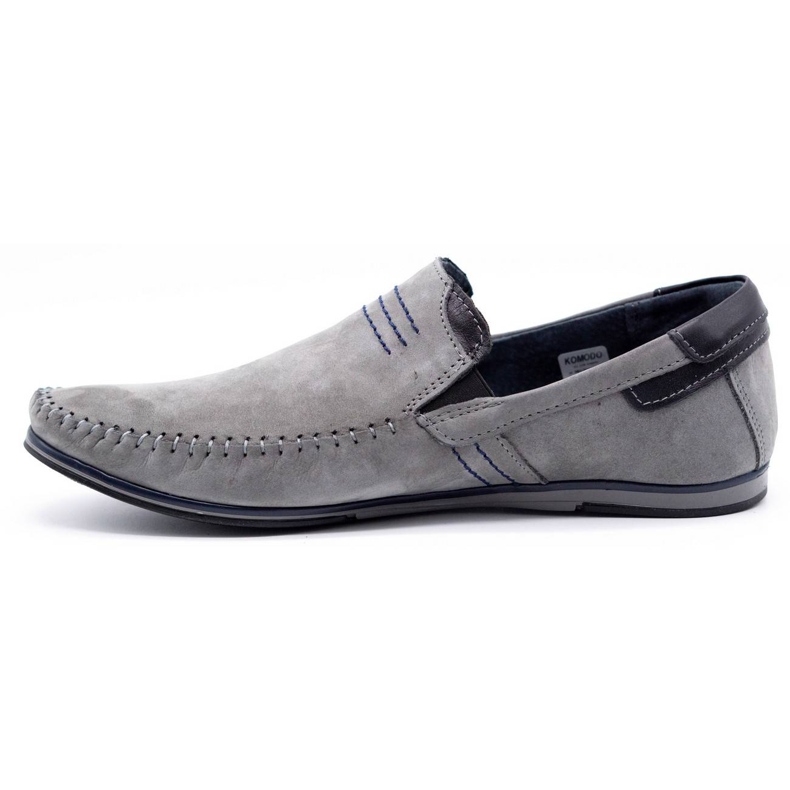 KOMODO Men's leather loafers 876 gray grey 1