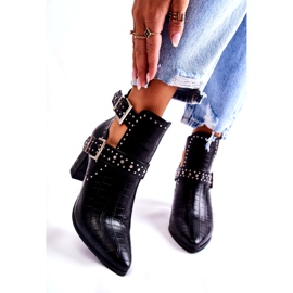 WJ2 Women's Boots On Heel With Rhinestones Black Kelin 3