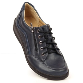 Helios Comfortable leather shoes navy blue 1