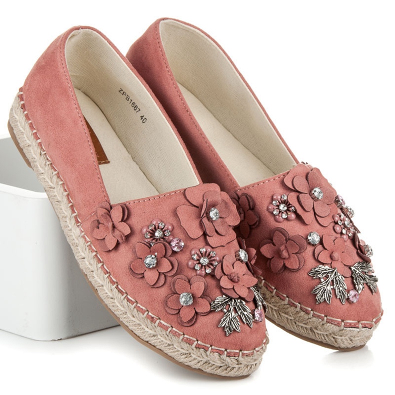 Marquiz Slip-on low shoes with decorations pink 1