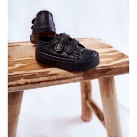 Children's Leather Sneakers With Velcro Big Star KK374090 Black 2