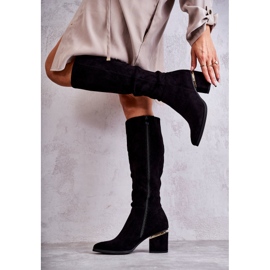 PS1 Classic Suede Boots With Zipper Black Leyette 2