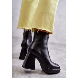 Women's Boots On Chunky Heels With A Zipper Black Carrera 2