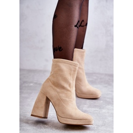 Women's Suede Boots On High Heel Light beige Ramira 1 Women's Suede Boots On High Heel Light beige Ramira 1