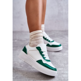 Women's Low Sport Shoes On The Platform White and Green Kyllie 1