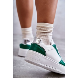 Women's Low Sport Shoes On The Platform White and Green Kyllie 2