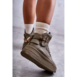 Women's High Warm Sport Shoes Lexa Green khaki 2