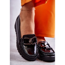 PL5 Women's Leather Loafers On The Black Venesia Platform 1