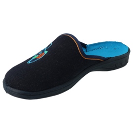 Befado colorful children's slippers with embroidery 707Y420 navy blue 3