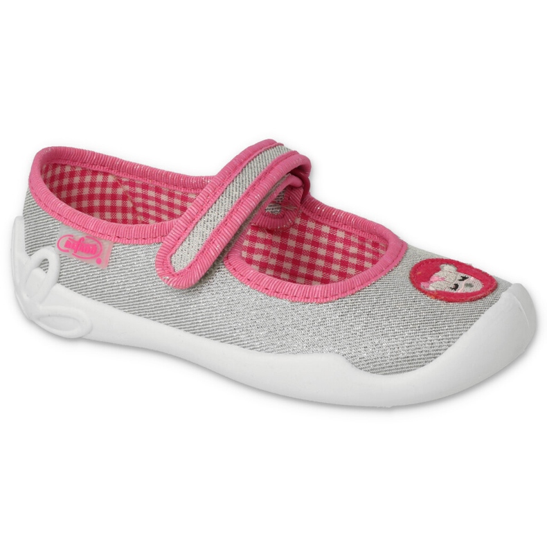 Befado children's shoes with velcro 114X501 silver/pink 1