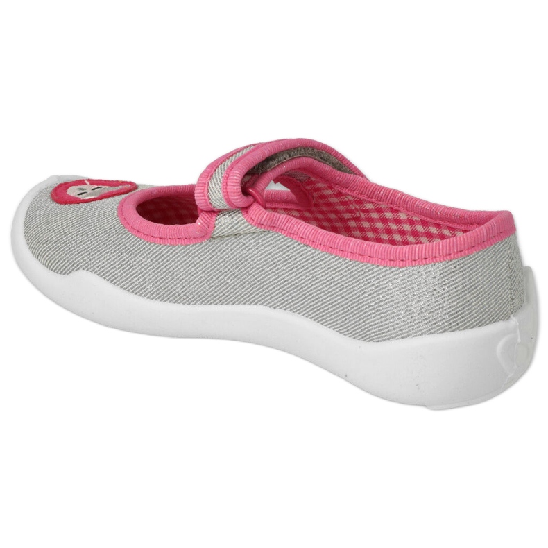 Befado children's shoes with velcro 114X501 silver/pink 2