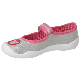 Befado children's shoes with velcro 114X501 silver/pink 4
