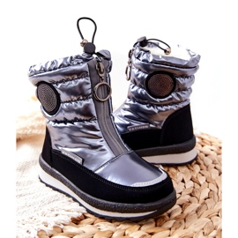 Evento Snow Boots Knee High Boots for Children Miss❤E 21DZ23-4324 Gray black silver 3 Evento Snow Boots Knee High Boots for Children Miss❤E 21DZ23-4324 Gray black silver 3