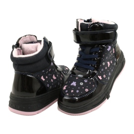 American Club American Boots Warm boots XD66 Navy blue pink 3 American Club American Boots Warm boots XD66 Navy blue pink 3