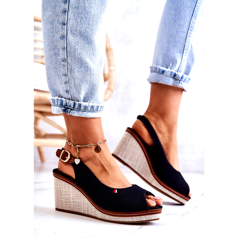 PS1 Women's Comfortable Sandals With Buckle Black Thallas 1