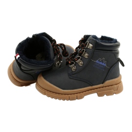Boys' trappers with fur news 22Dz23-5256 navy blue 5