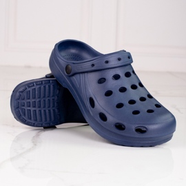 Light men's Shelovet navy blue slippers 1