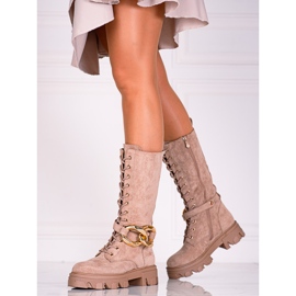 Suede lace-up boots for women Shelovet brown boots 2 Suede lace-up boots for women Shelovet brown boots 2