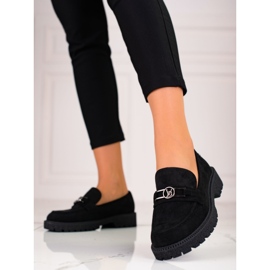 W. Potocki Potocki women's suede loafers black 1