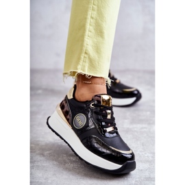 Women's Sport Shoes On Wedge GOE KK2N4085 Black brown golden 1 Women's Sport Shoes On Wedge GOE KK2N4085 Black brown golden 1