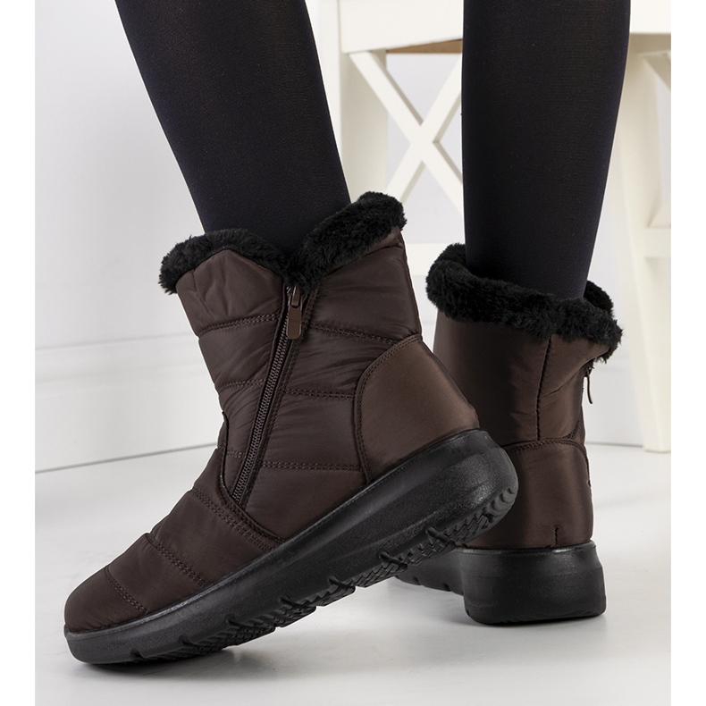 Brown quilted boots from Blibrey 1