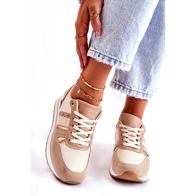 PG1 Classic Women's Tied Sports Shoes Beige Elenes 1