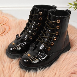 Black Miss❤E insulated boots with ears for girls 2