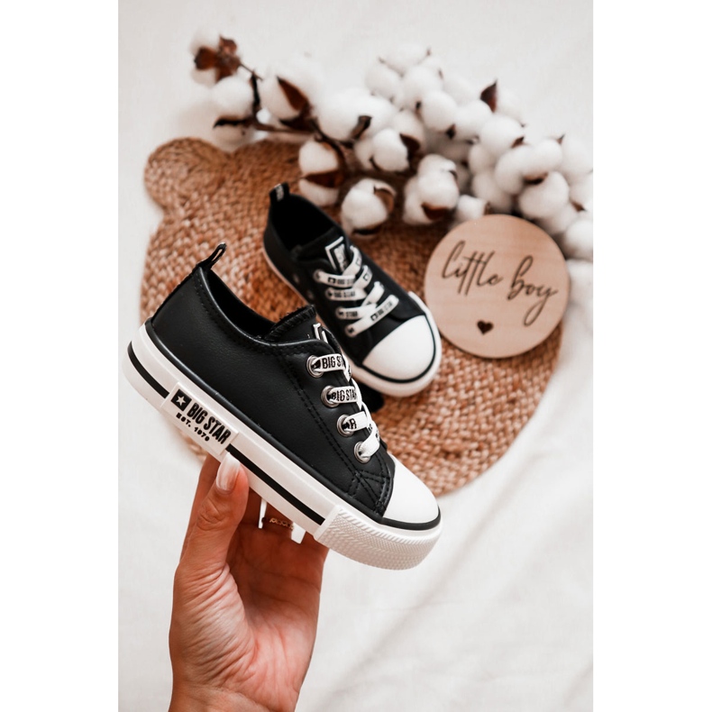 Children's Leather Sneakers Big Star KK374043 Black-White 1