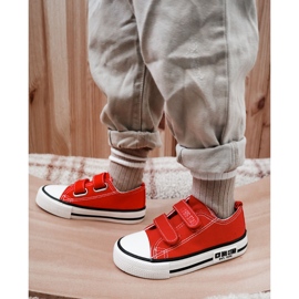 Children's Cloth Sneakers With Velcro Big Star KK374082 Red 2