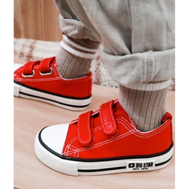 Children's Cloth Sneakers With Velcro Big Star KK374082 Red 1