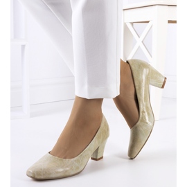 Beige classic Bond pumps 1