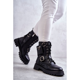Eco-leather Boots On Flat Heel Black Marlis 2
