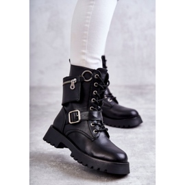 Eco-leather Boots On Flat Heel Black Marlis 1