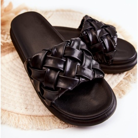 Women's Leather Braided Slippers Black Ravella 2 Women's Leather Braided Slippers Black Ravella 2