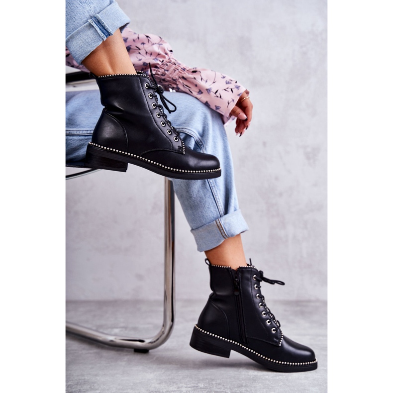 PG1 Women's Boots With Studs Black Rostill 1