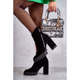 Fashionable Suede Boots On High Heel Laura Messi 2509 Black 1 Fashionable Suede Boots On High Heel Laura Messi 2509 Black 1