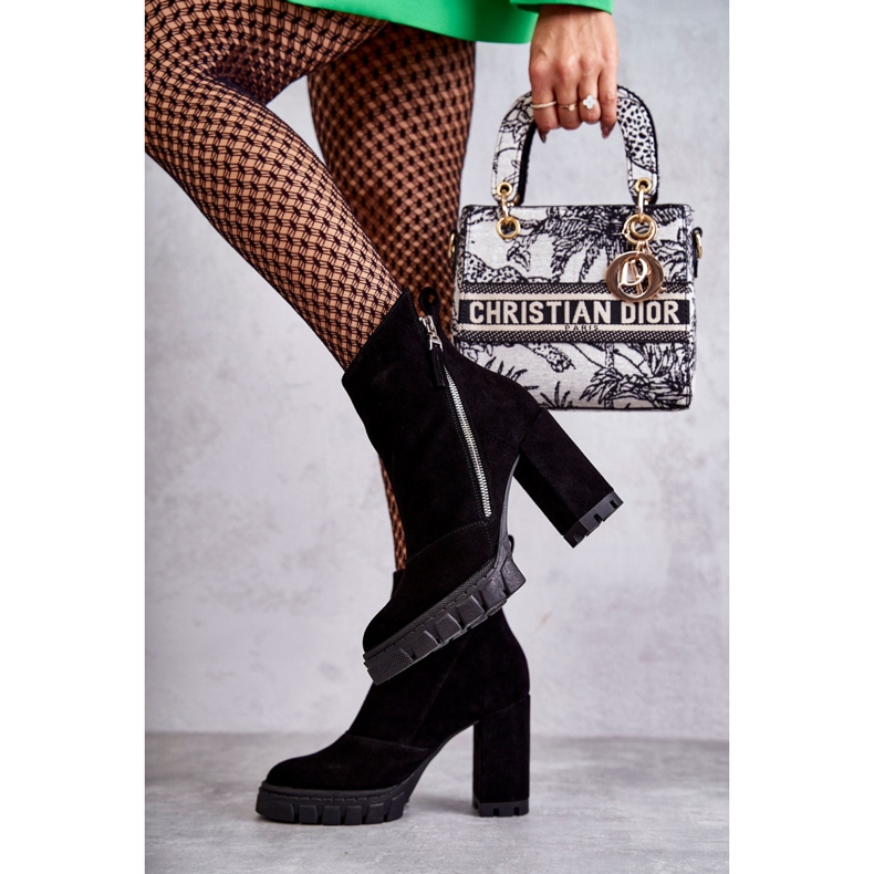 Fashionable Suede Boots On High Heel Laura Messi 2509 Black 1 Fashionable Suede Boots On High Heel Laura Messi 2509 Black 1