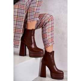 Women's Eco-leather Boots On A Massive Heel Brown Jones 1 Women's Eco-leather Boots On A Massive Heel Brown Jones 1