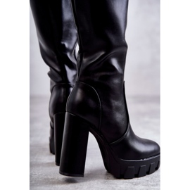 WS1 Fashionable Eco-leather Boots On The Black Isabell Platform 2