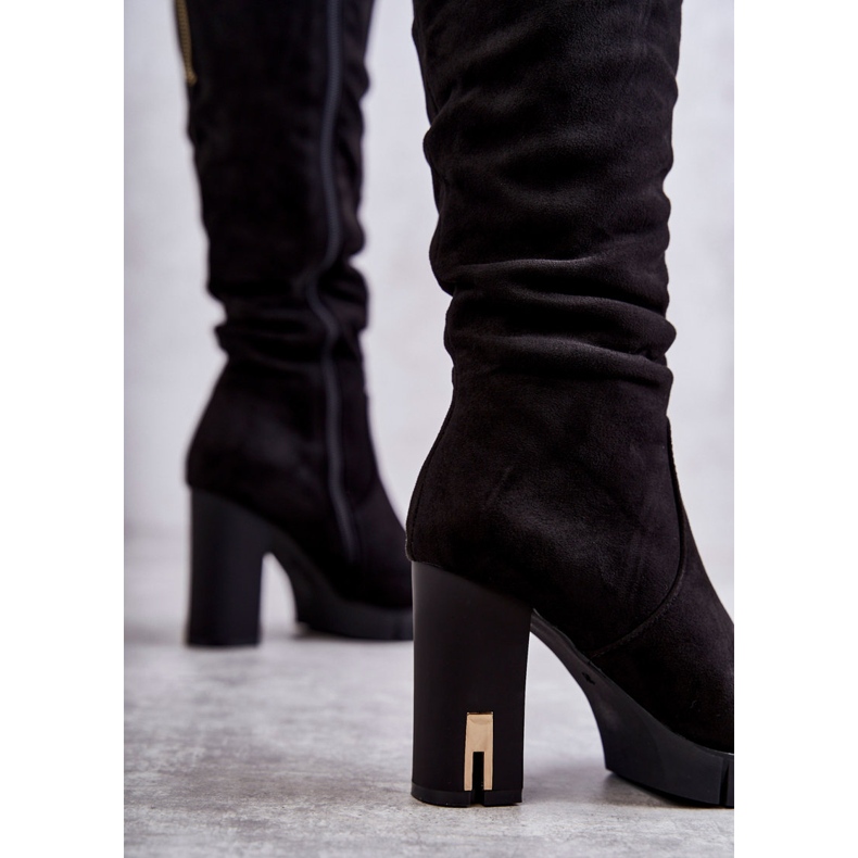 FB2 Classic Suede Black Laylah Zipper Boots 2