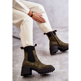 Women's Green Warm Boots On High Heel Abella 1